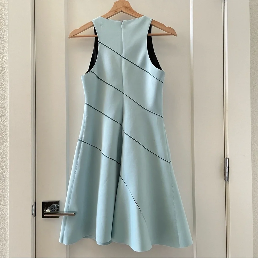 Sachin + Babi Baby Blue Diagonal Trim Y2K Mini A-Line Sleeveless Dress Size 2 - Picture 2 of 11